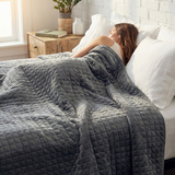 Original therapy blanket - weighted blanket with 4-season cover in gray for adults