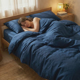 Original therapy blanket - weighted blanket with cotton cover in blue for adults