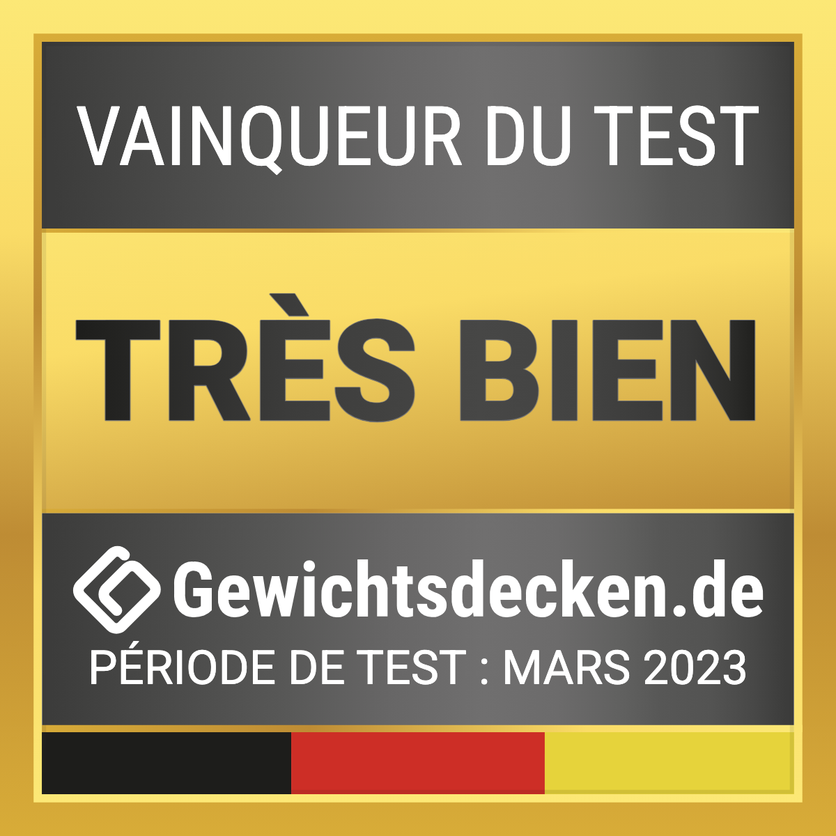 Vainqueur du test – très bien – Gewichtsdecken.de – période de test : mars 2023