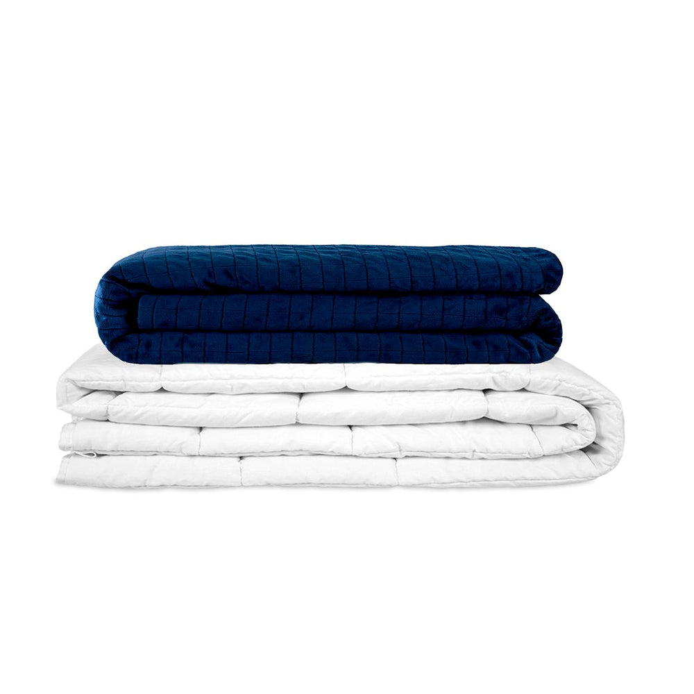 Original therapy blanket - weighted blanket with 4-season cover in blue for children