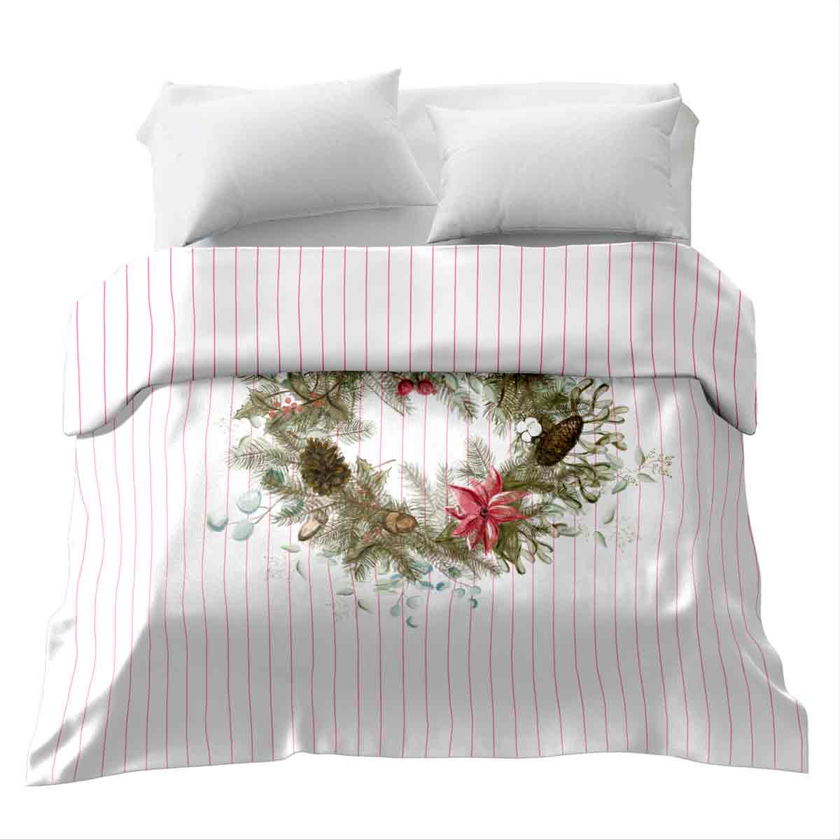 Couverture thérapeutique originale - Housse en coton blanc rouge avec branches