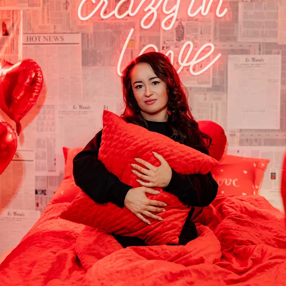 Red health pillow for adults