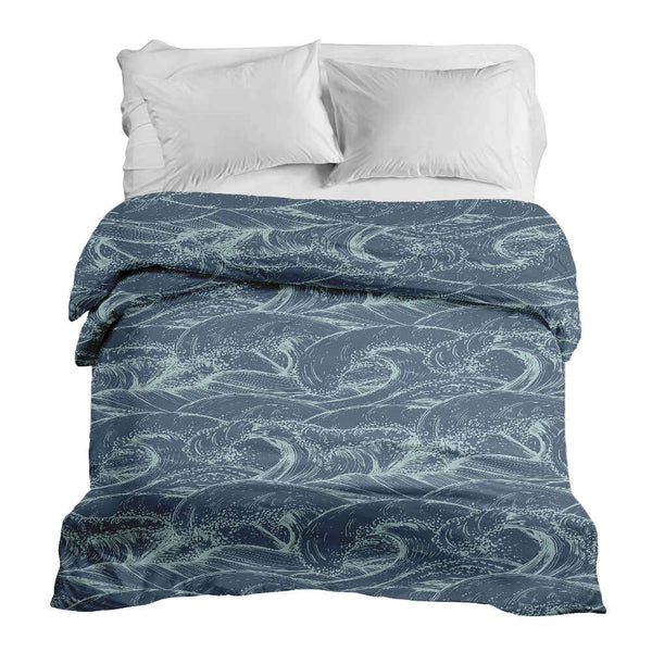 Original therapy blanket - cotton cover waves in the sea