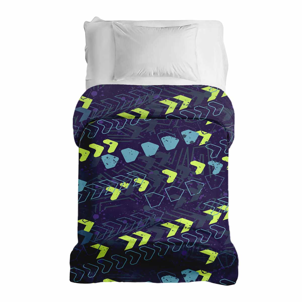 Couverture thérapeutique originale - Housse en coton bleu foncé avec flèches