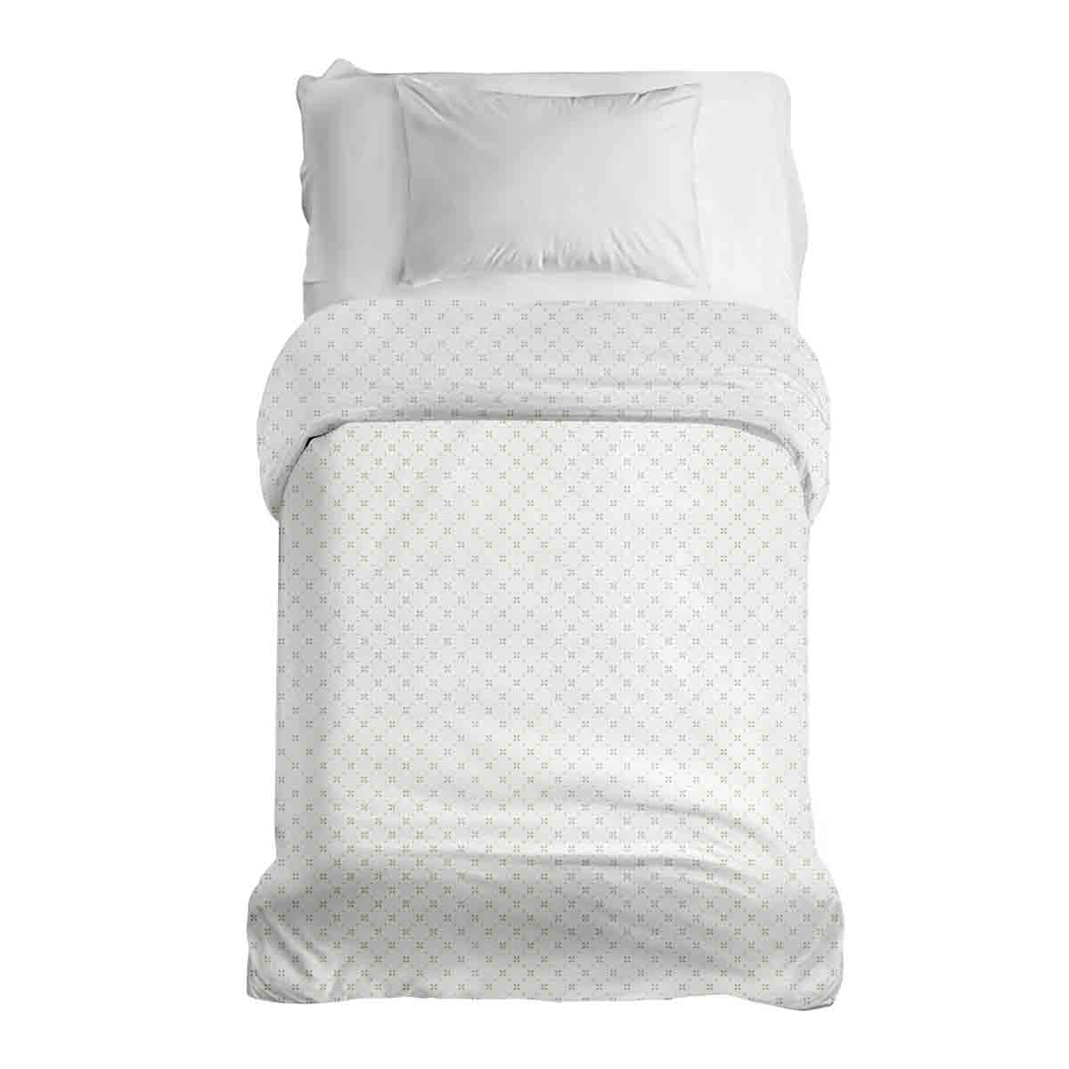 Couverture thérapeutique originale - Housse en coton blanche motif floral