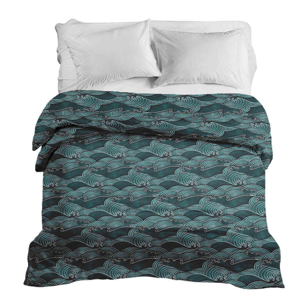Original therapy blanket - cotton cover waves turquoise-green