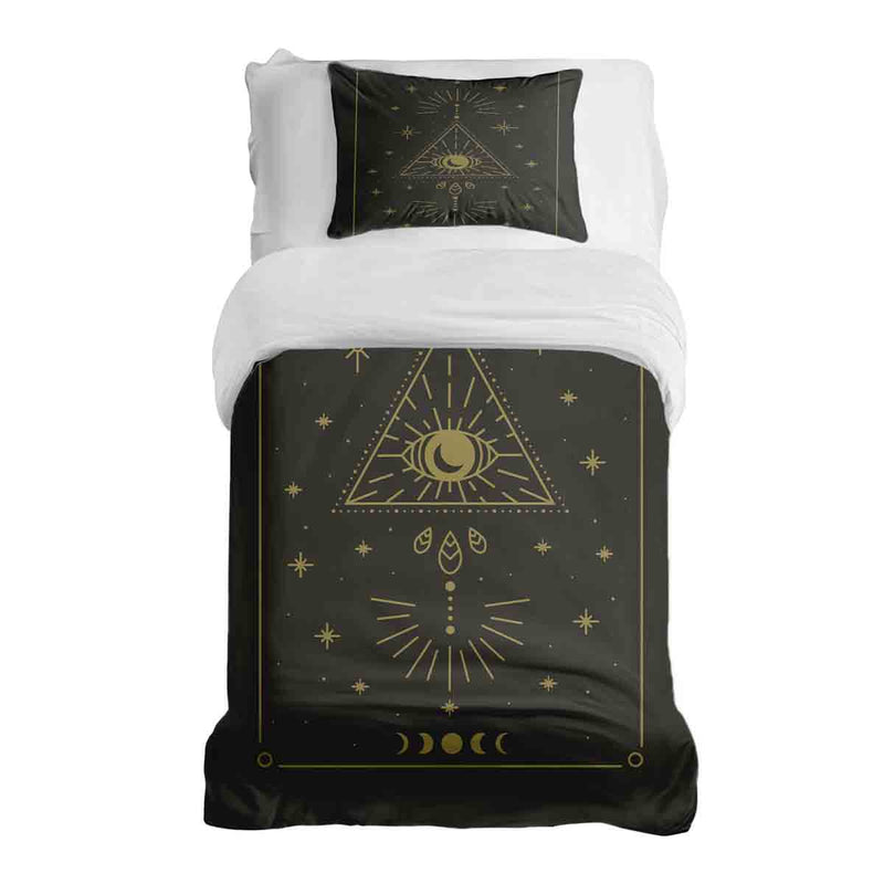 Therapy blanket bedding set, black, sun and cosmos.