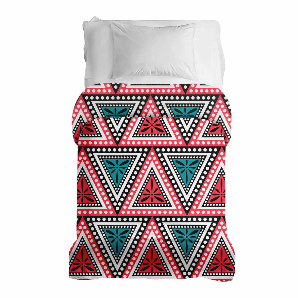 Couverture thérapeutique originale - Housse en coton avec triangles colorés