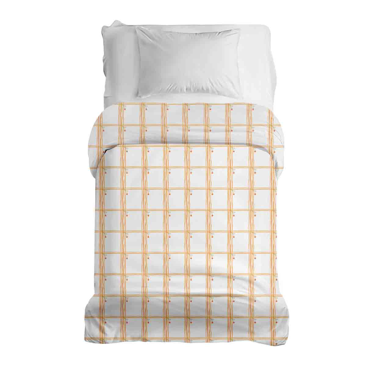 Couverture thérapeutique originale - Housse en coton jaune à carreaux
