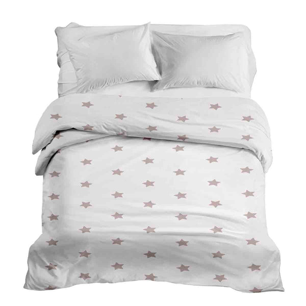Original therapy blanket - cotton cover white with pink stars