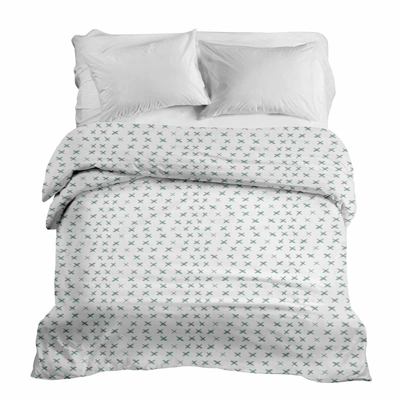Original therapy blanket - cotton cover white with green crosses