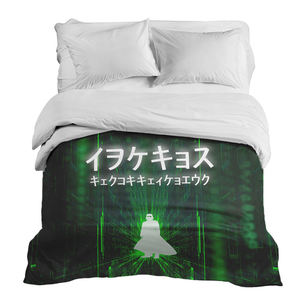 Original therapy blanket - cotton cover in green with characters
