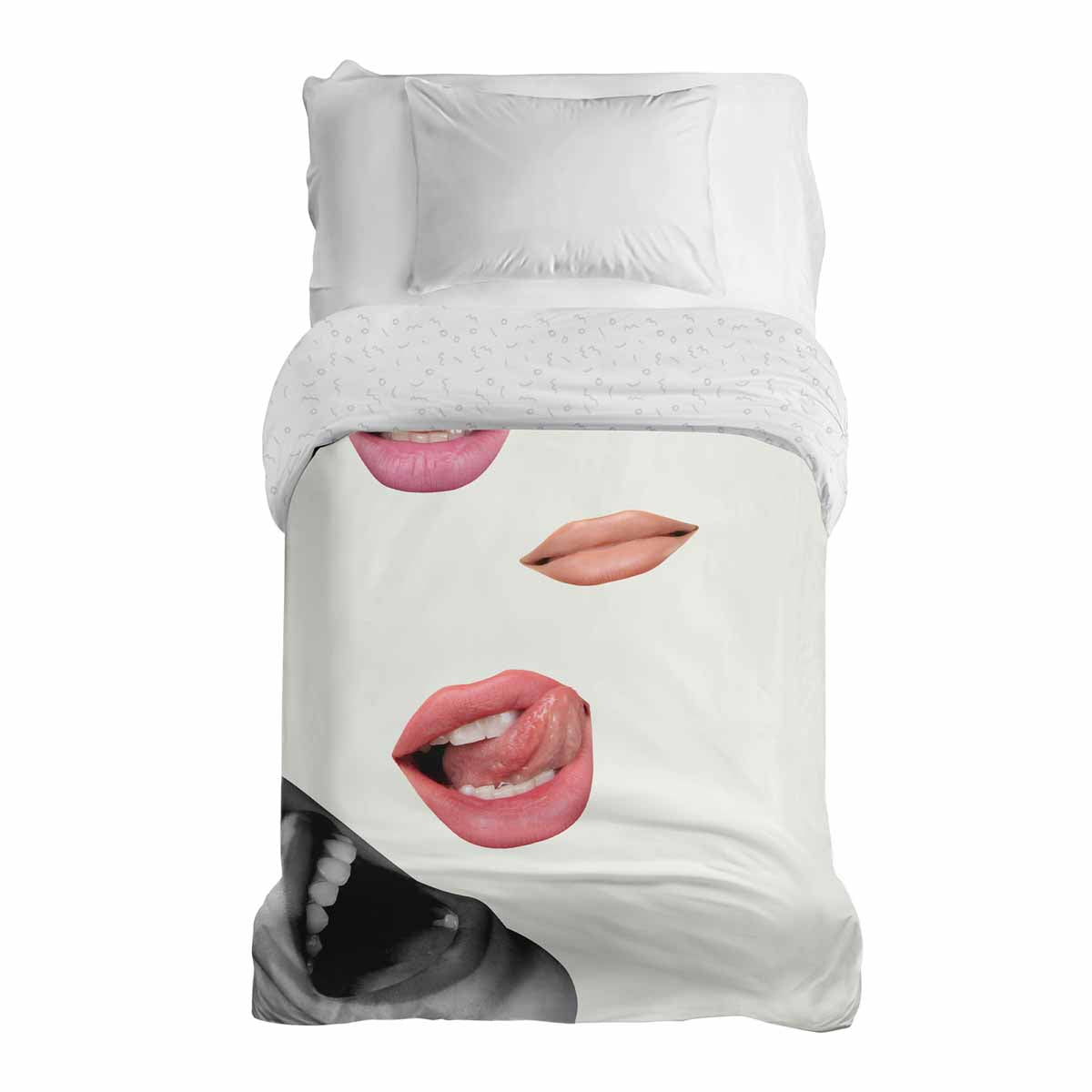 Original therapy blanket - cotton cover white with lips