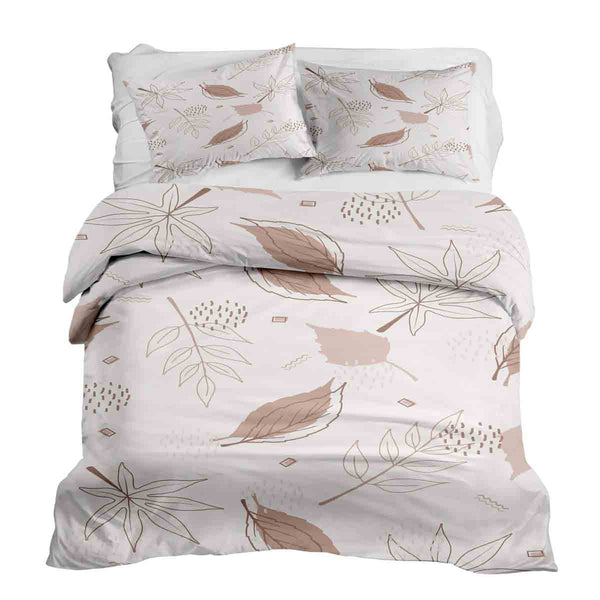 Therapy blanket and bedding set, pink with leaves.