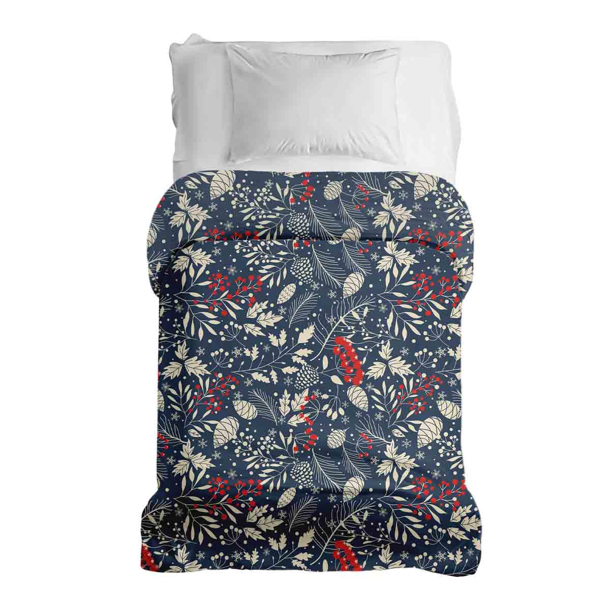 Couverture thérapeutique originale - Housse en coton feuilles de Noël