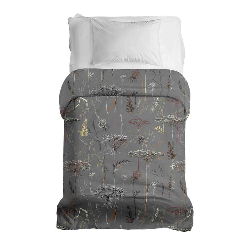 Original therapy blanket - cotton cover gray with golden plants