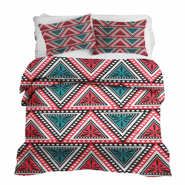 Therapy blanket and bedding set with colorful triangles