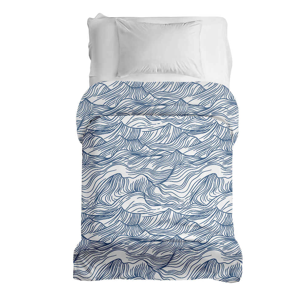 Original therapy blanket - cotton cover waves in blue