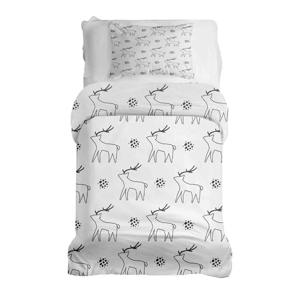 Therapy blanket and bedding set, white with deer.