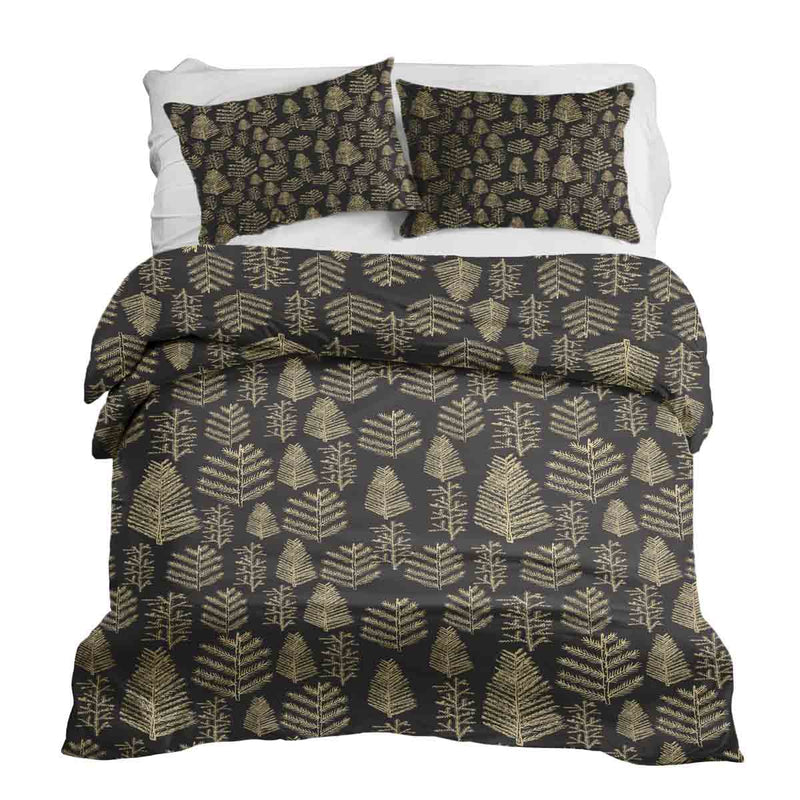 Therapy blankets and bedding set with forest motif.