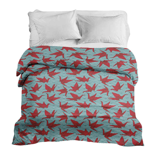 Original therapy blanket - cotton cover red origami