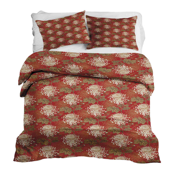 Therapy blanket and bedding set, red large flower.