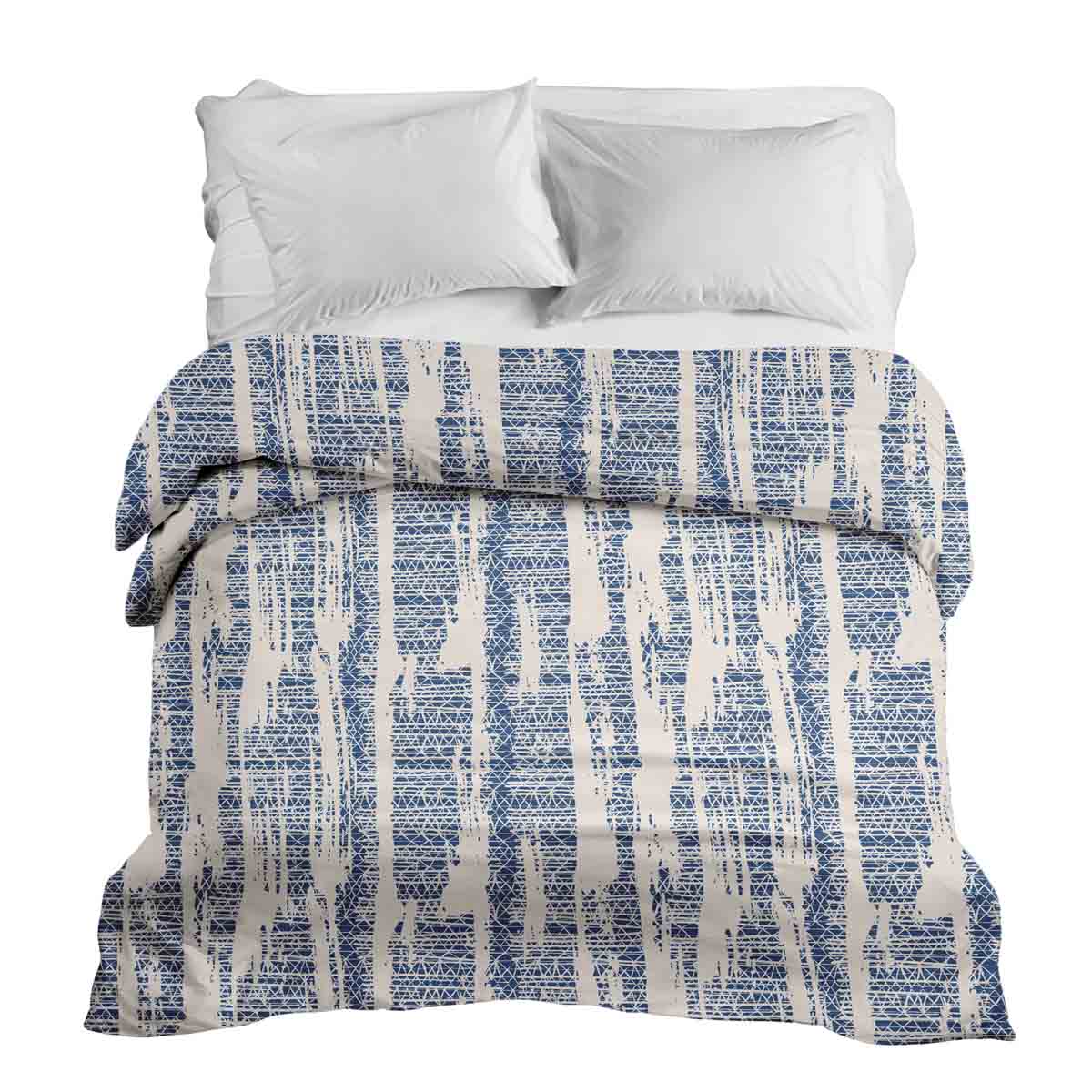 Couverture thérapeutique originale - Housse en coton avec motif bleu