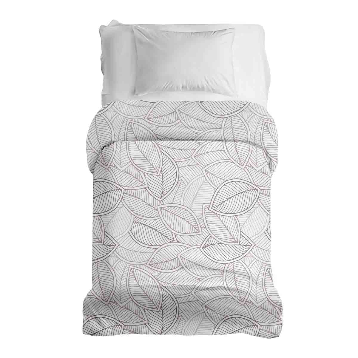 Couverture thérapeutique originale - Housse en coton avec feuilles de palmier grises