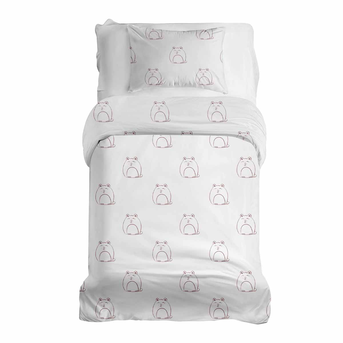 Therapy blankets bedding set white with cat