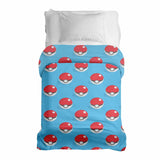 Original therapy blanket - light blue cotton cover with Pokemon