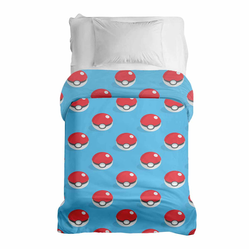 Original therapy blanket - light blue cotton cover with Pokemon