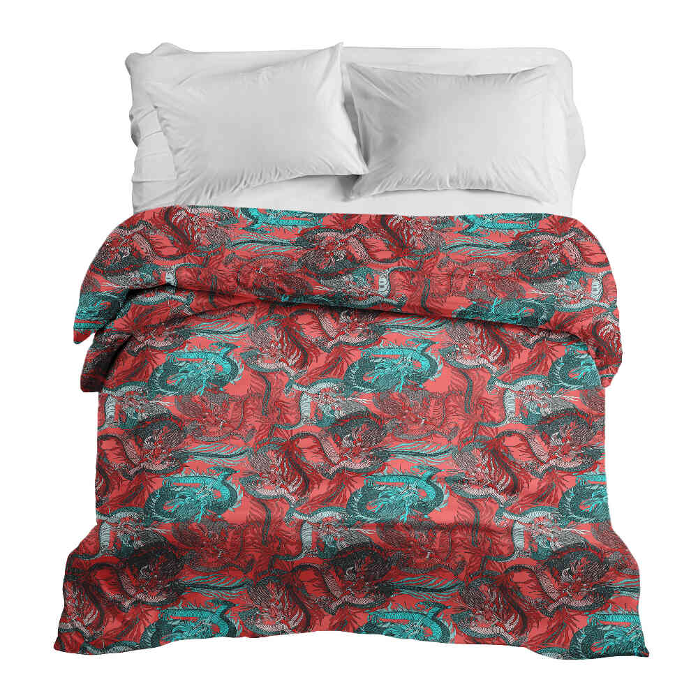 Couverture thérapeutique originale - Housse en coton abstrait rouge