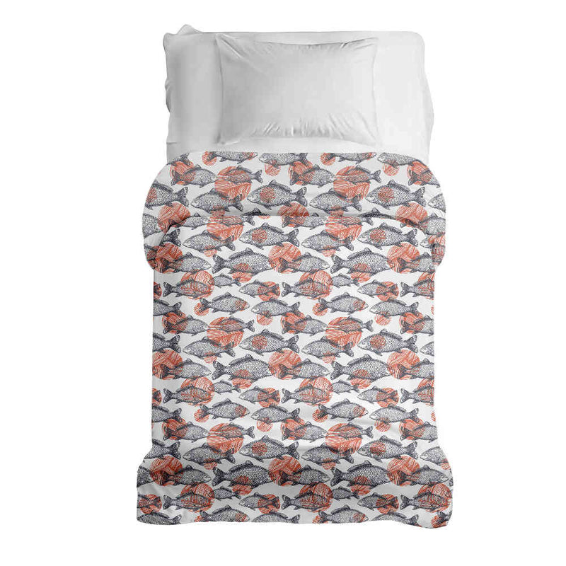 Original therapy blanket - cotton cover gray fish