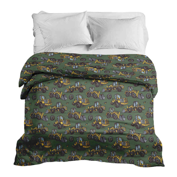 Original therapy blanket - cotton cover green tractor