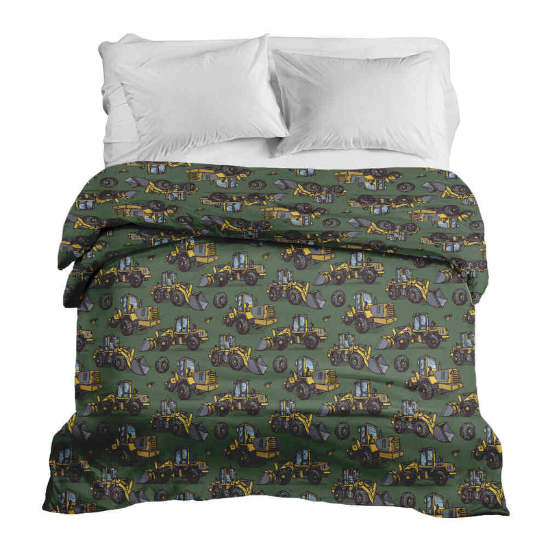 Original therapy blanket - cotton cover green tractor