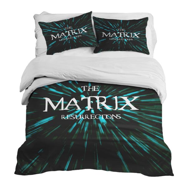 Therapy blanket and bedding set with The Matrix logo.