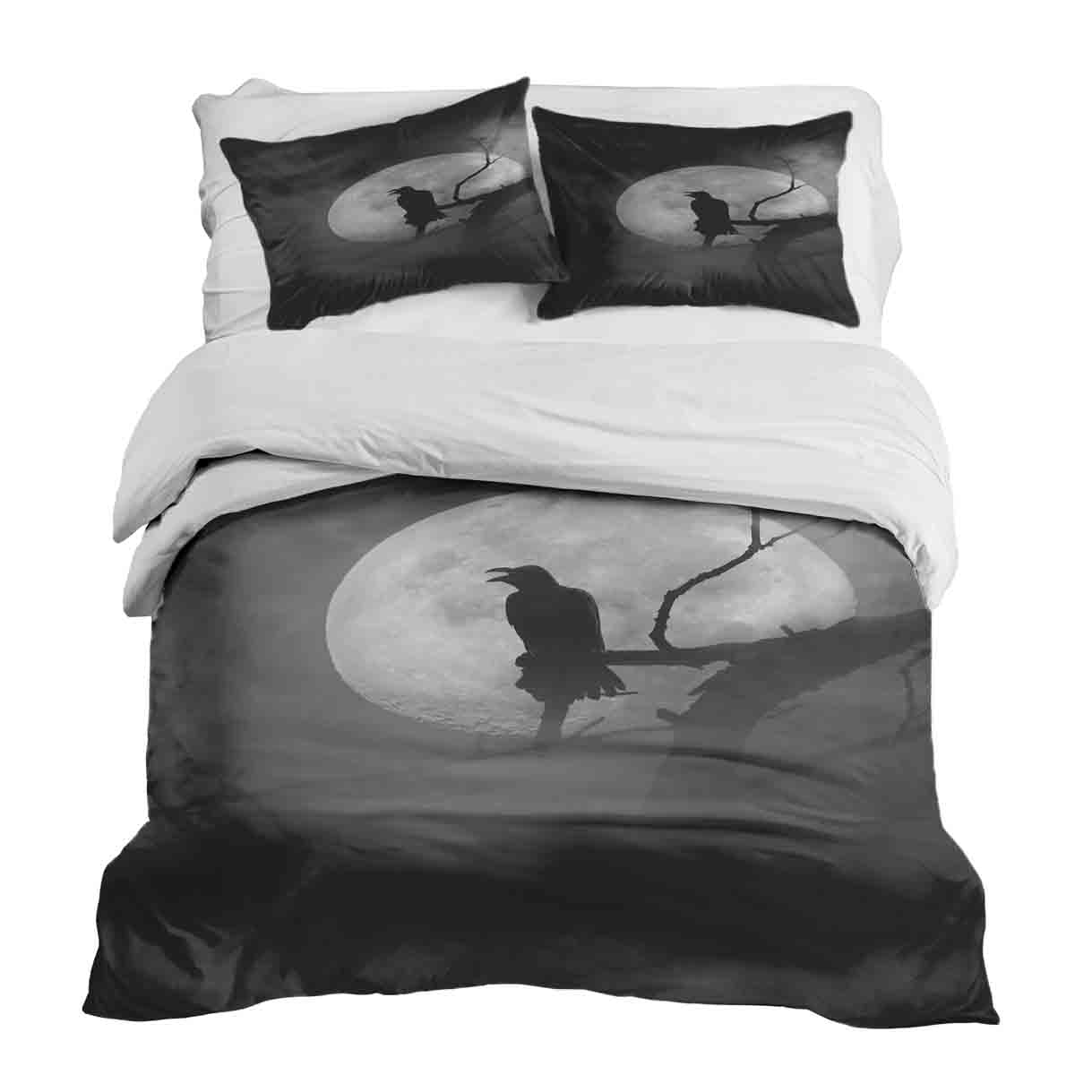 Therapy blankets bedding set raven in the moonlight