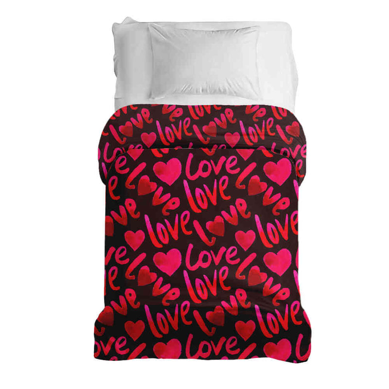 Original therapy blanket - cotton cover black with lettering Love