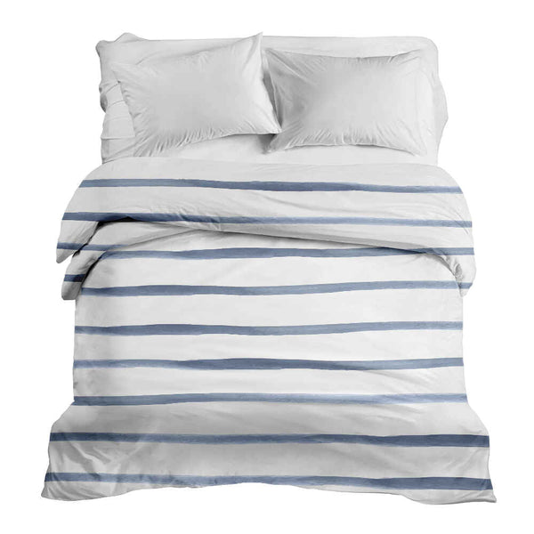 Original therapy blanket - cotton cover blue horizontal stripes