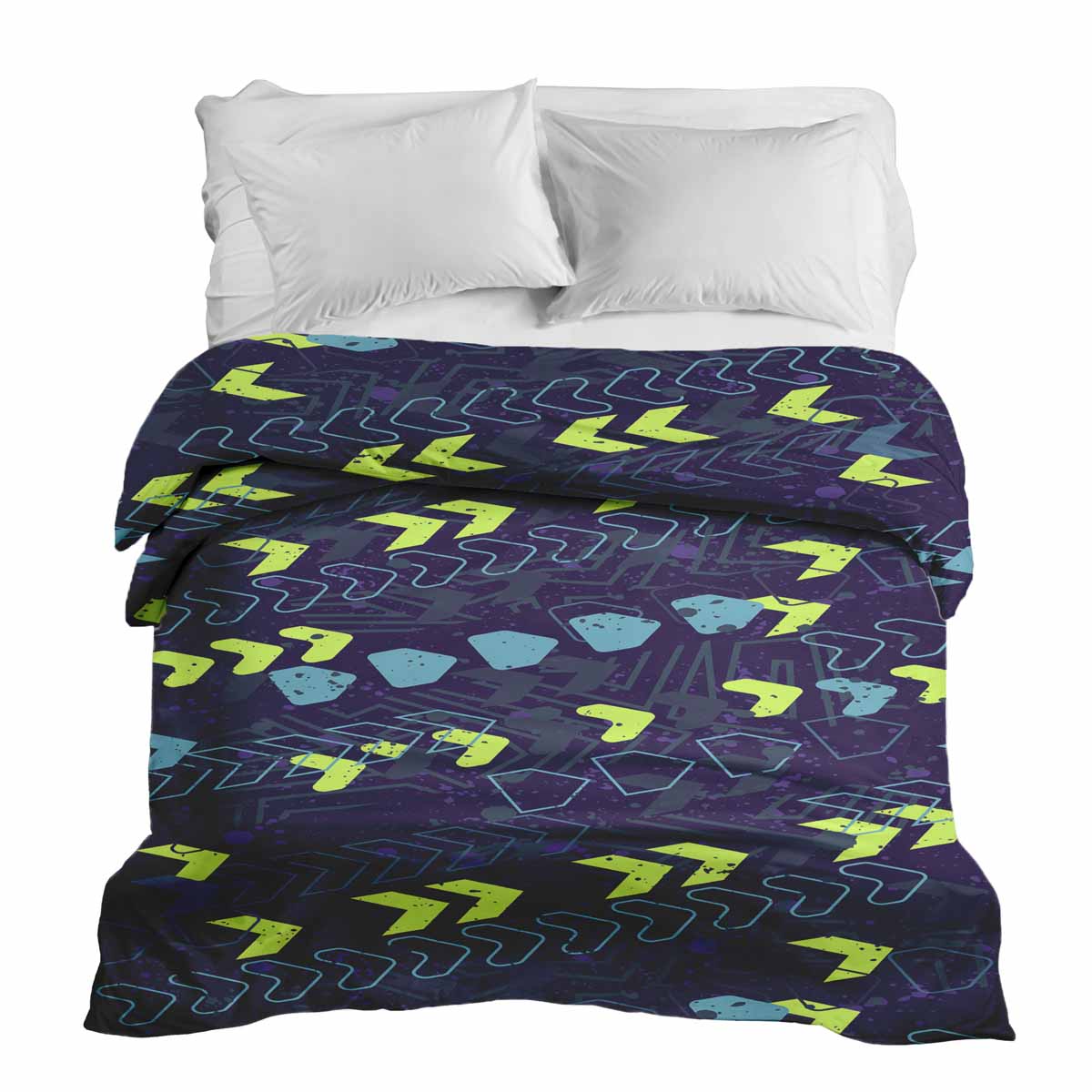 Couverture thérapeutique originale - Housse en coton bleu foncé avec flèches