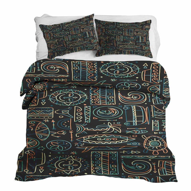 Therapy blanket and bedding set with green Hawaiian pattern.