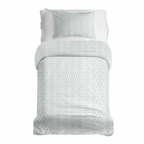 Therapy blanket and bedding set with blue drops.