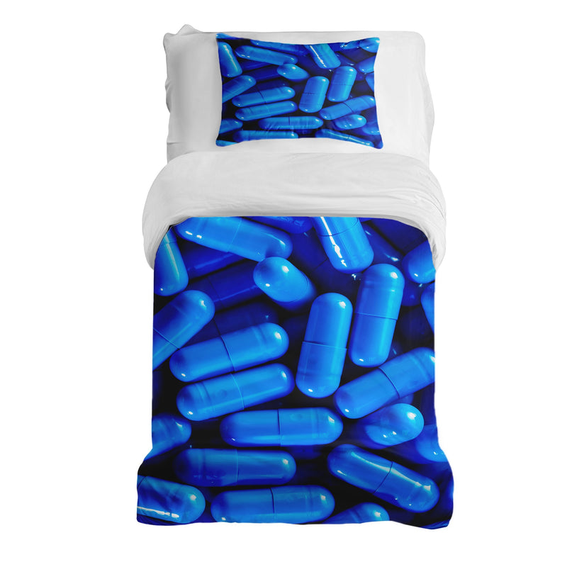 Therapy blankets bedding set blue tablets