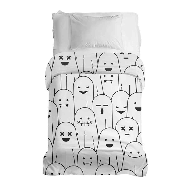 Original therapy blanket - cotton cover white with funny ghosts