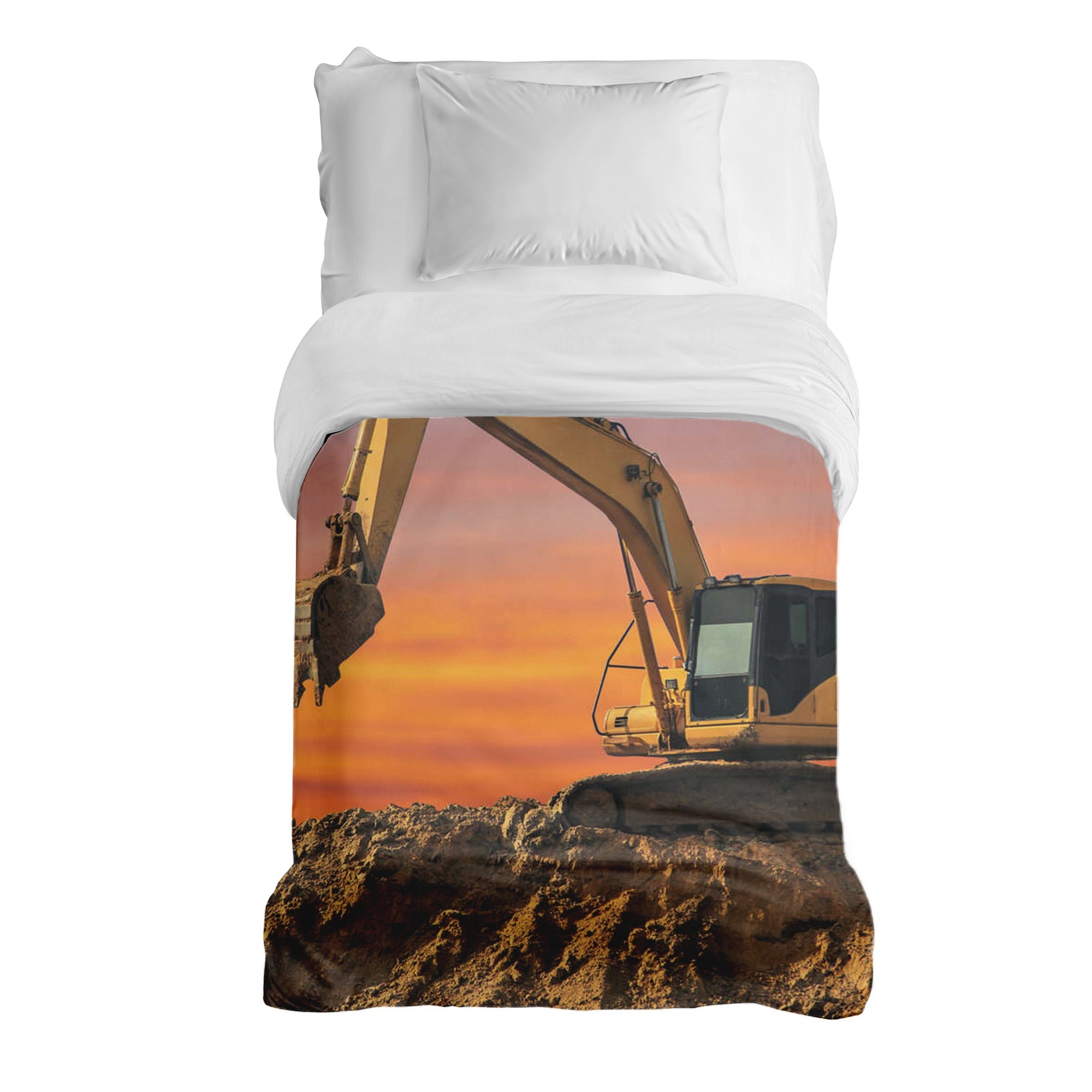 Original therapy blanket - cotton cover tractor at sunrise