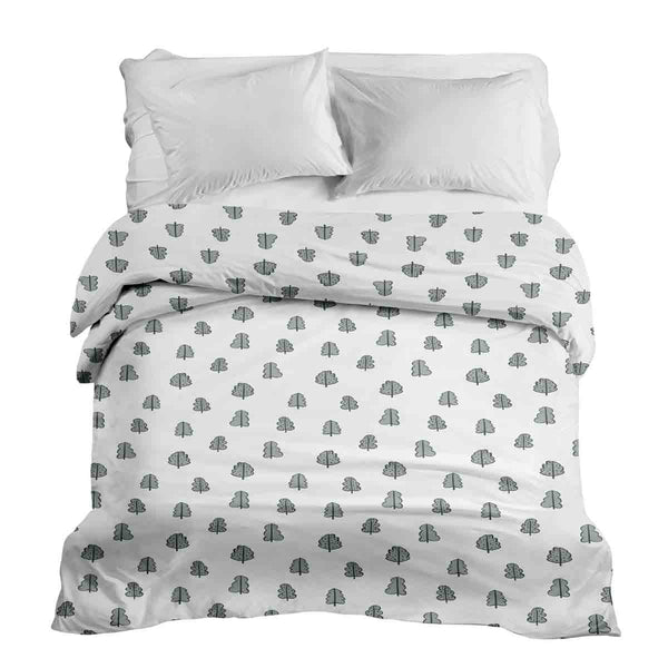 Original therapy blanket - cotton cover white with little trees