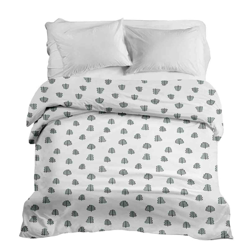 Original therapy blanket - cotton cover white with little trees