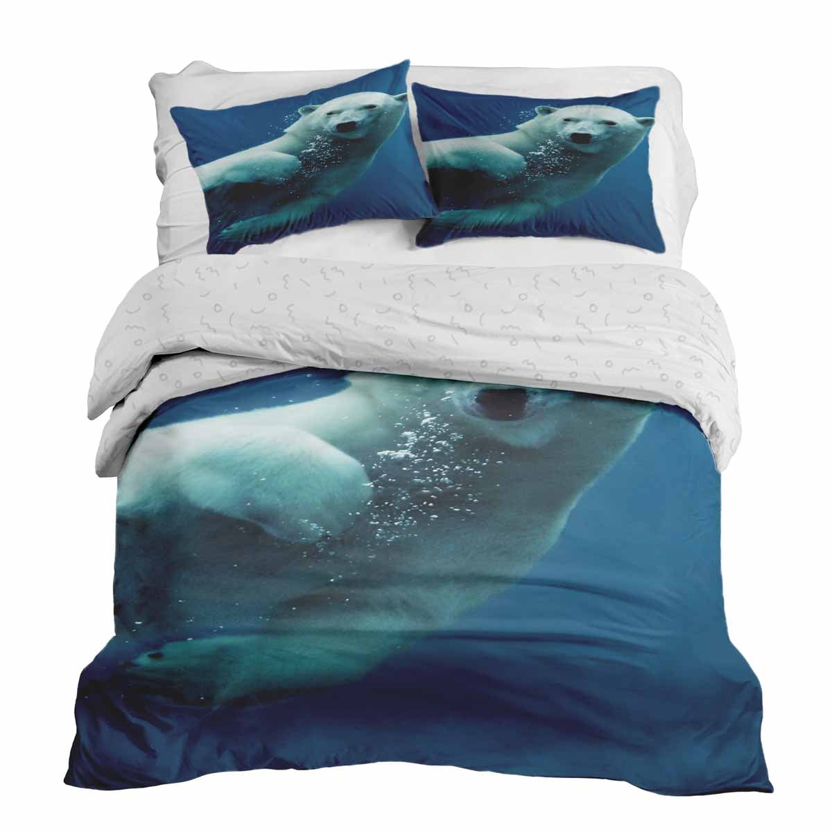 Therapy blankets bedding set blue with polar bear