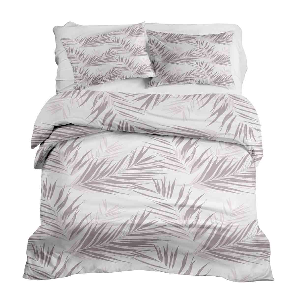 Couette thérapeutique Ensemble de literie blanc avec feuilles violettes