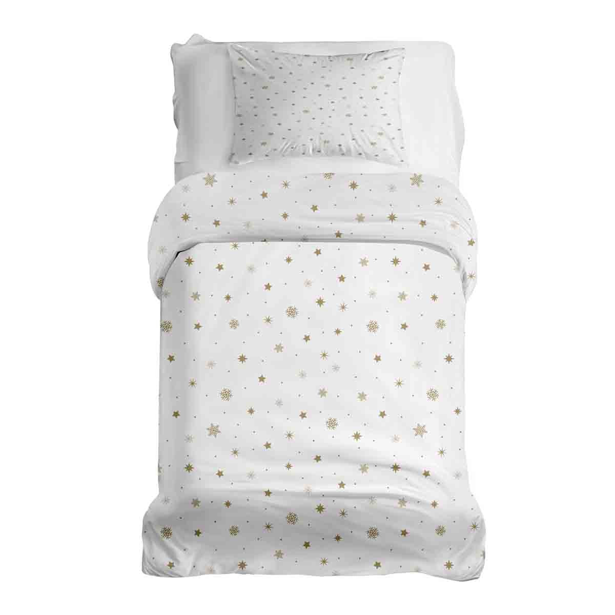 Therapy blankets bedding set white with golden stars